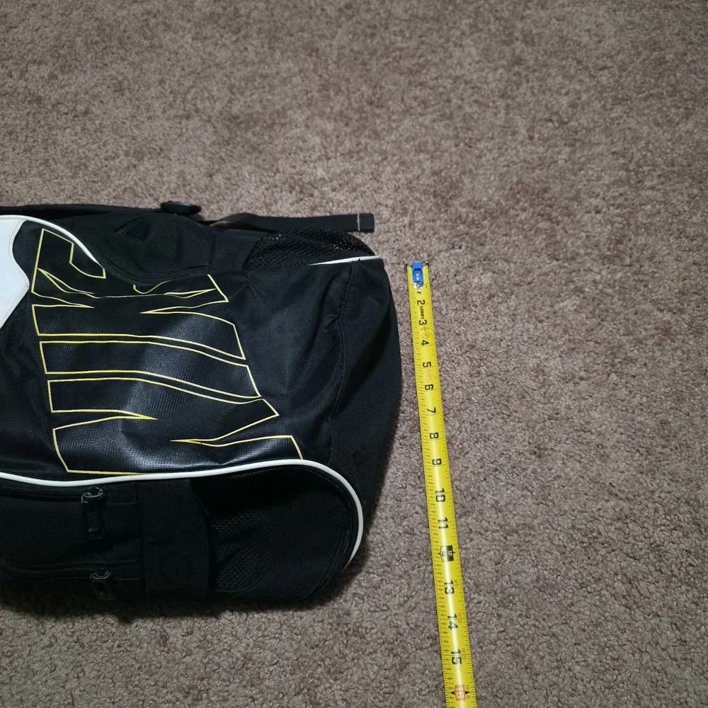 Nike Center Swoosh Backpack Black Yellow White School Work College Gym Book Bag
